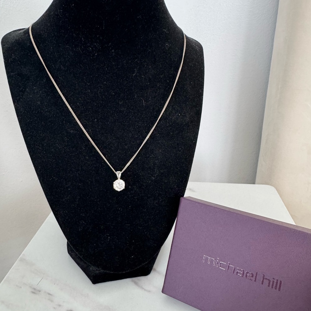 Michael Hill Silver Hexagon Pendant Necklace